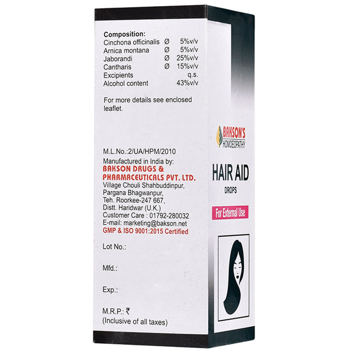 Bakson's Homeopathy Hair Aid Drop for External Use