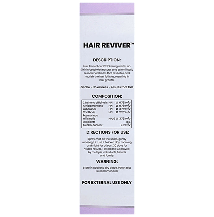 Bakson's Homeopathy Hair Reviver Liquid with 2 Sachet of 8ml Arnica Shampoo Free