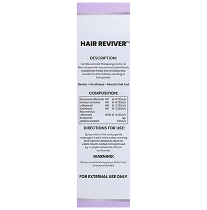 Bakson's Homeopathy Hair Reviver Liquid with 2 Sachet of 8ml Arnica Shampoo Free