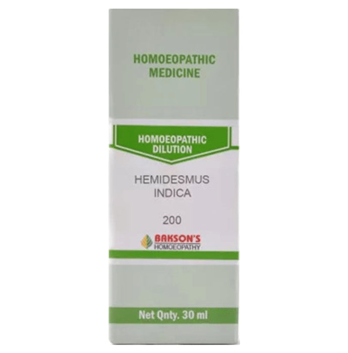 Bakson's Homeopathy Hemidesmus Indica Dilution 200 - Classic Derma
