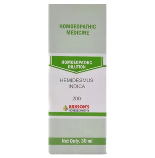 Bakson's Homeopathy Hemidesmus Indica Dilution 200 - Classic Derma