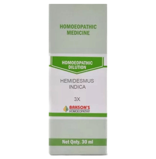 Bakson's Homeopathy Hemidesmus Indica Dilution 3X - Classic Derma