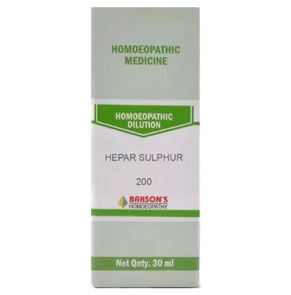 Bakson's Homeopathy Hepar Sulphur Dilution 200 - Classic Derma