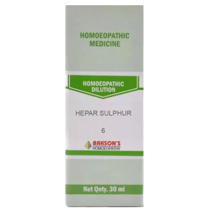 Bakson's Homeopathy Hepar Sulphur Dilution 6 CH - Classic Derma