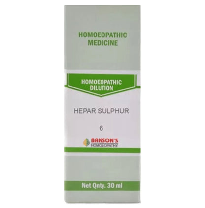 Bakson's Homeopathy Hepar Sulphur Dilution 6 CH - Classic Derma