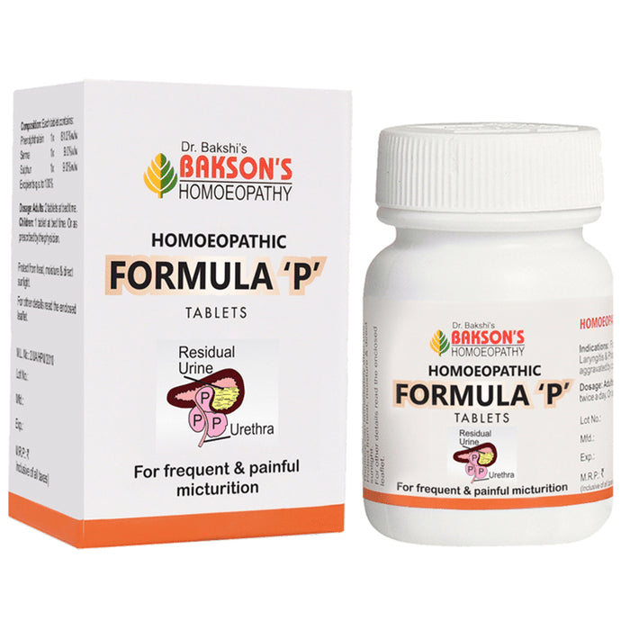 Bakson's Homeopathy Homoeopathic Formula P Tablet - Classic Derma