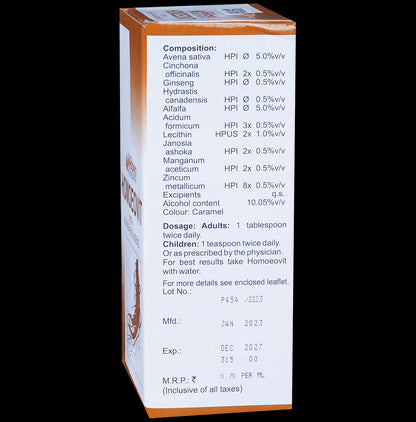 Bakson's Homeopathy Homoeovit with Alfalfa & Ginseng Syrup