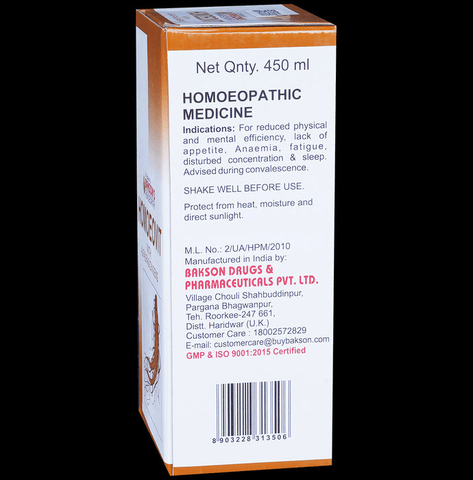 Bakson's Homeopathy Homoeovit with Alfalfa & Ginseng Syrup