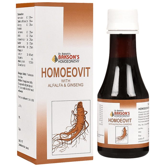Bakson's Homeopathy Homoeovit with Alfalfa & Ginseng Syrup - Classic Derma