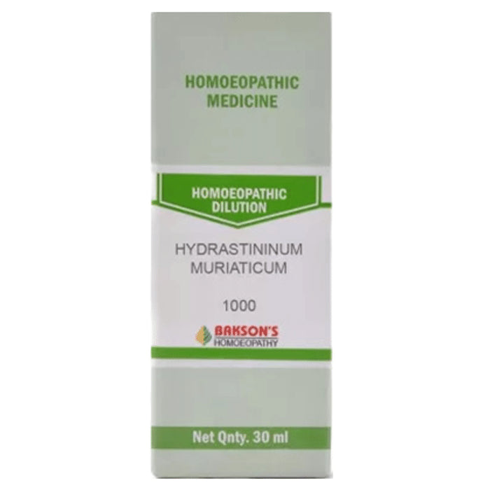 Bakson's Homeopathy Hydrastininum Muriaticum Dilution 1000 CH - Classic Derma