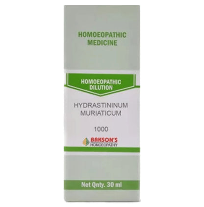 Bakson's Homeopathy Hydrastininum Muriaticum Dilution 1000 CH - Classic Derma