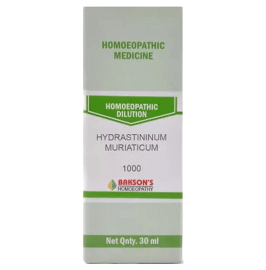 Bakson's Homeopathy Hydrastininum Muriaticum Dilution 1000 CH - Classic Derma