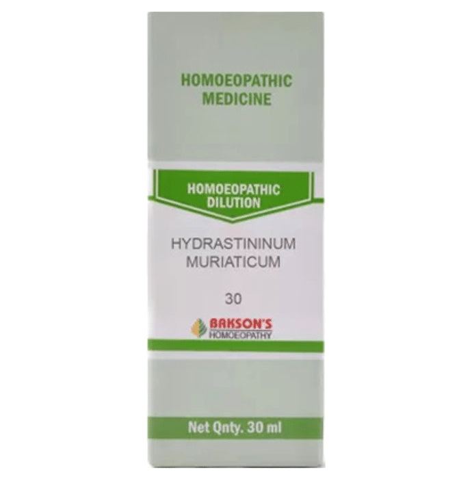 Bakson's Homeopathy Hydrastininum Muriaticum Dilution 30 - Classic Derma