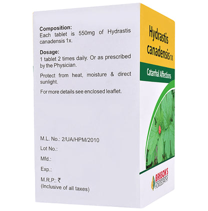 Bakson's Homeopathy Hydrastis Canadensis 1X