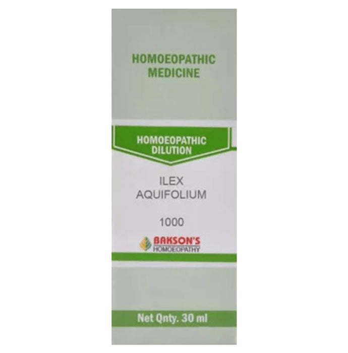 Bakson's Homeopathy Ilex Aquifolium Dilution 1000 CH - Classic Derma
