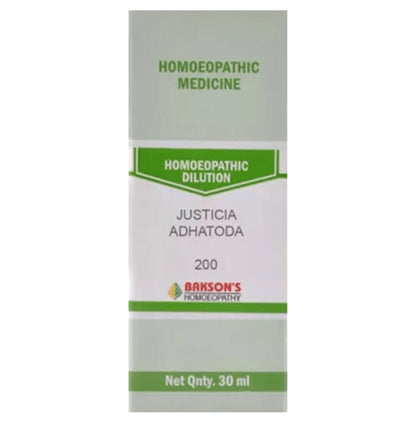 Bakson's Homeopathy Justicia Adhatoda Dilution 200 - Classic Derma
