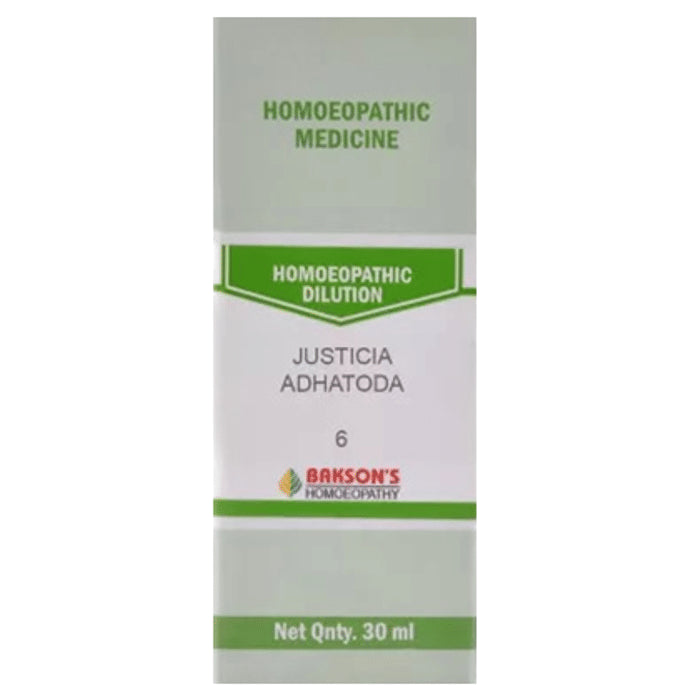 Bakson's Homeopathy Justicia Adhatoda Dilution 6 CH - Classic Derma
