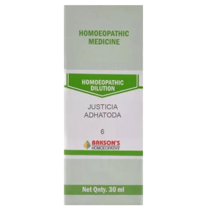 Bakson's Homeopathy Justicia Adhatoda Dilution 6 CH - Classic Derma