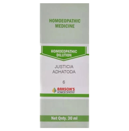 Bakson's Homeopathy Justicia Adhatoda Dilution 6 CH - Classic Derma