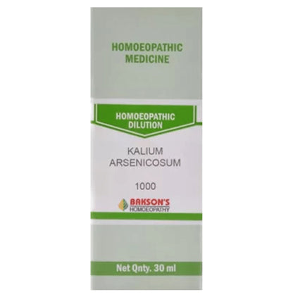 Bakson's Homeopathy Kalium Arsenicosum Dilution 1000 CH - Classic Derma