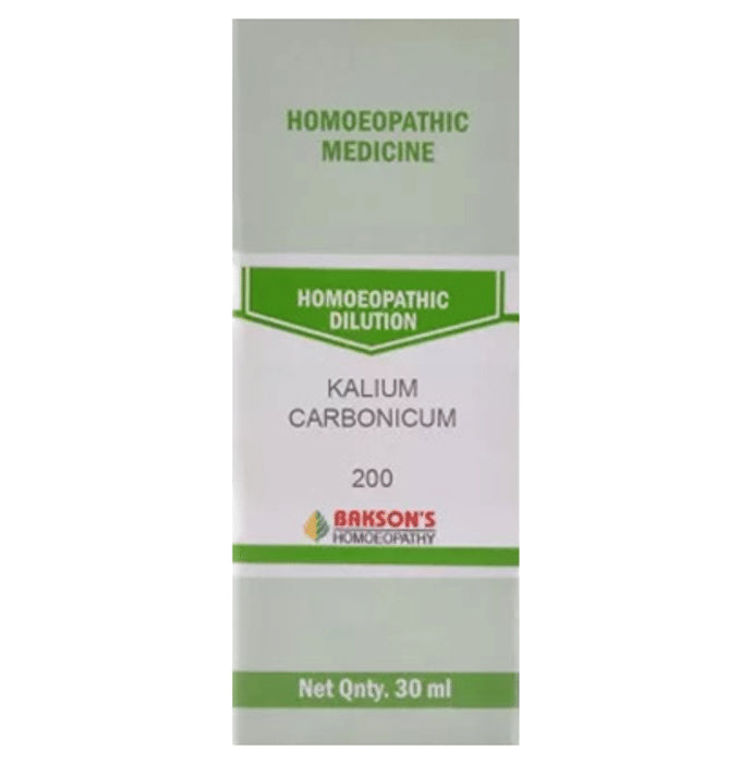 Bakson's Homeopathy Kalium Carbonicum Dilution 200 - Classic Derma