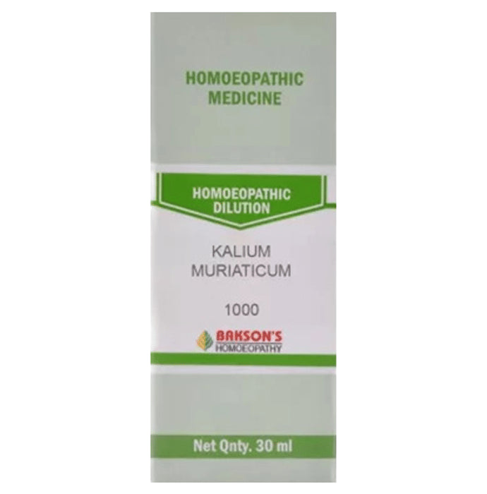 Bakson's Homeopathy Kalium Muriaticum Dilution 1000 CH - Classic Derma
