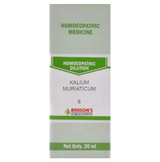 Bakson's Homeopathy Kalium Muriaticum Dilution 6 CH - Classic Derma