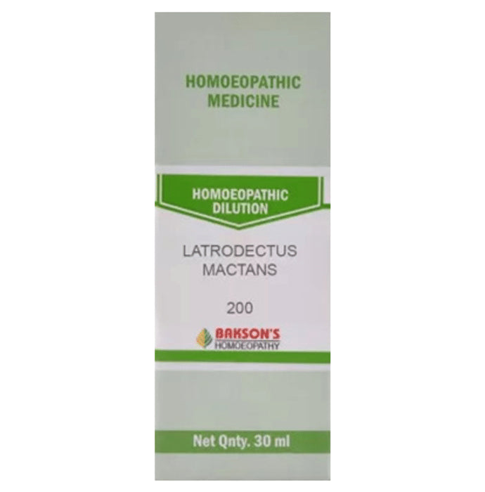 Bakson's Homeopathy Latrodectus Mactans Dilution 200 - Classic Derma