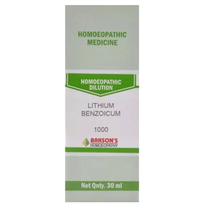 Bakson's Homeopathy Lithium Benzoicum Dilution 1000 CH - Classic Derma