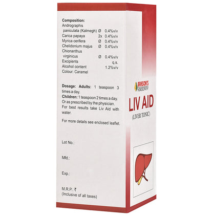 Bakson's Homeopathy Liv Aid Liver Tonic