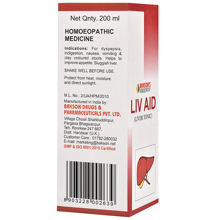 Bakson's Homeopathy Liv Aid Liver Tonic