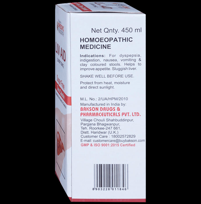 Bakson's Homeopathy Liv Aid Liver Tonic Sugar Free