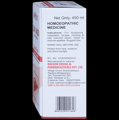 Bakson's Homeopathy Liv Aid Liver Tonic Sugar Free