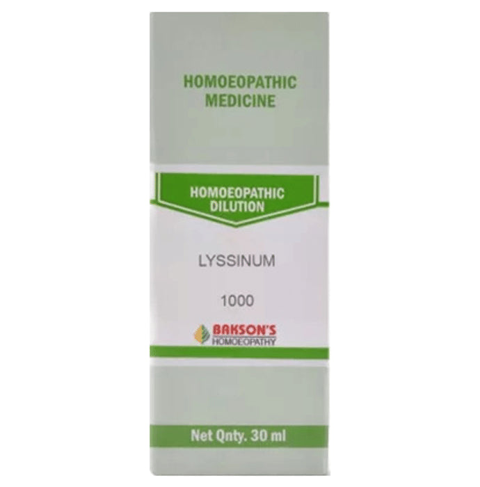 Bakson's Homeopathy Lyssinum Dilution 1000 CH - Classic Derma