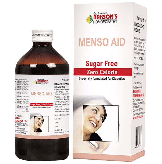 Bakson's Homeopathy Menso Aid Syrup Sugar Free