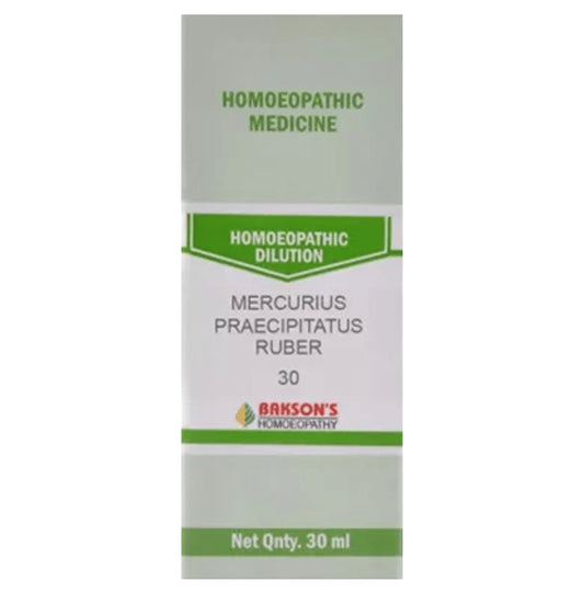 Bakson's Homeopathy Mercurius Praecipitatus Ruber Dilution 30 - Classic Derma
