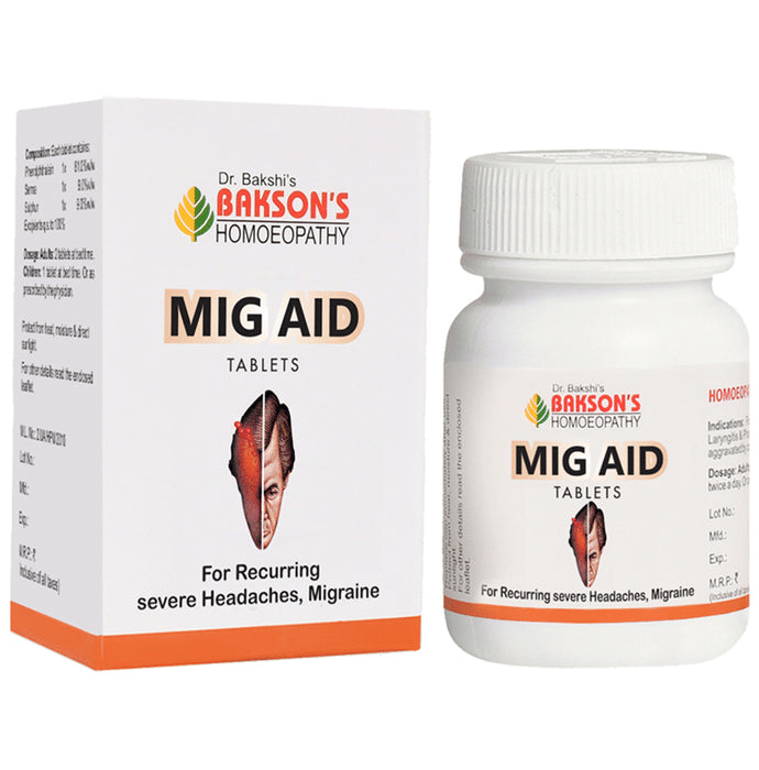 Bakson's Homeopathy Mig Aid Tablet - Classic Derma
