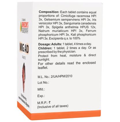 Bakson's Homeopathy Mig Aid Tablet