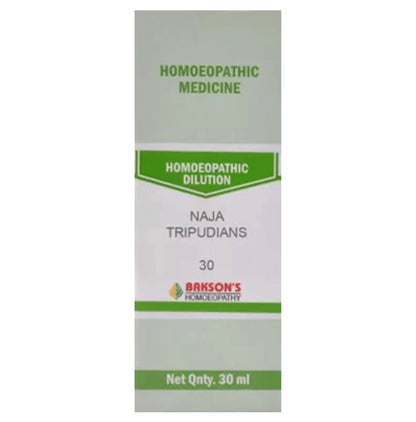 Bakson's Homeopathy Naja Tripudians Dilution 30 - Classic Derma