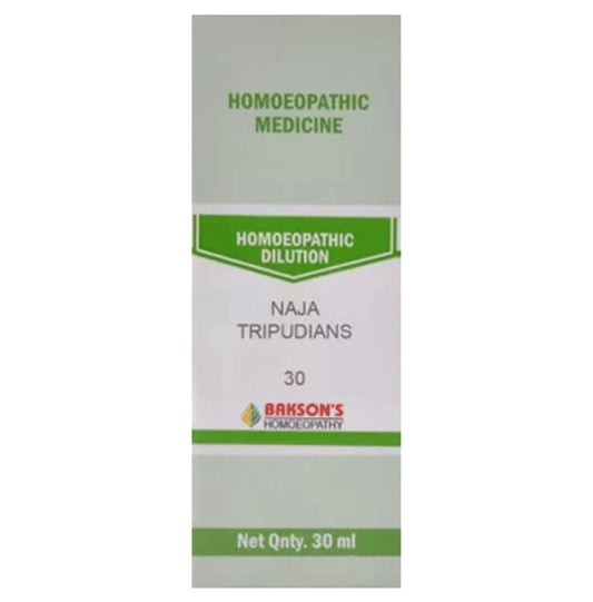 Bakson's Homeopathy Naja Tripudians Dilution 30 - Classic Derma