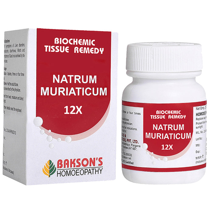 Bakson's Homeopathy Natrum Muriaticum Biochemic Tablet 12X - Classic Derma