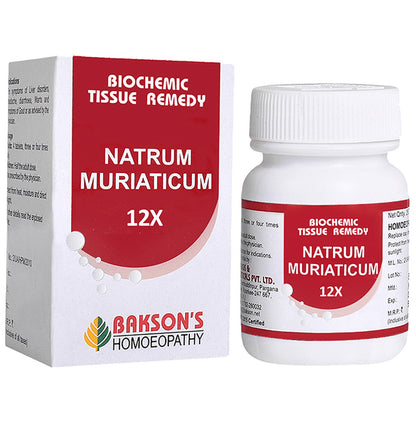Bakson's Homeopathy Natrum Muriaticum Biochemic Tablet 12X - Classic Derma