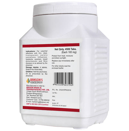 Bakson's Homeopathy Natrum Muriaticum Biochemic Tablet 12X