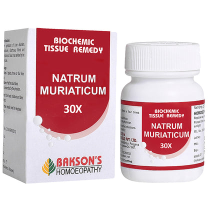 Bakson's Homeopathy Natrum Muriaticum Biochemic Tablet 30X - Classic Derma