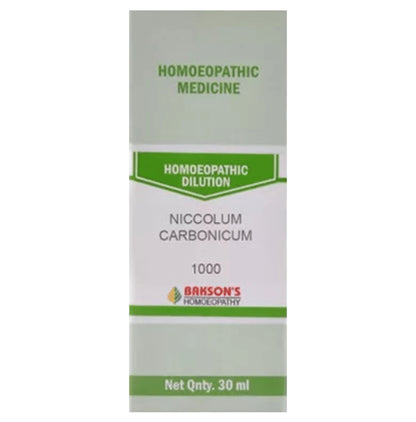 Bakson's Homeopathy Niccolum Carbonicum Dilution 1000 CH - Classic Derma
