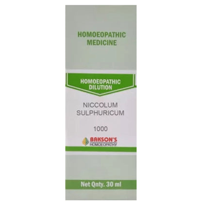 Bakson's Homeopathy Niccolum Sulphuricum Dilution 1000 CH - Classic Derma