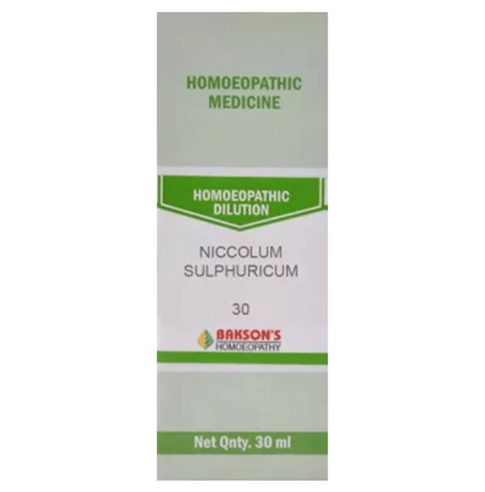 Bakson's Homeopathy Niccolum Sulphuricum Dilution 30 - Classic Derma