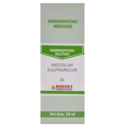 Bakson's Homeopathy Niccolum Sulphuricum Dilution 30 - Classic Derma