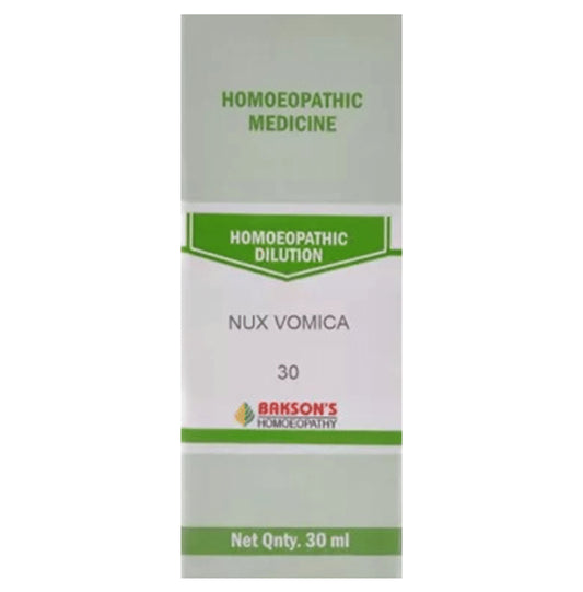 Bakson's Homeopathy Nux Vomica Dilution 30 CH - Classic Derma