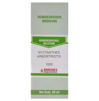Bakson's Homeopathy Nyctanthes Arbortristis Dilution 1000 CH - Classic Derma